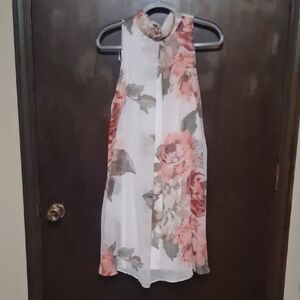 Robbie Bee White and Pink Floral Dress